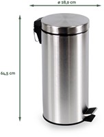 Afvalbak BRASQ pedaalemmer 30 liter RVS-2