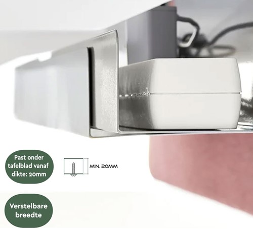 Kabelgoot BRASQ verstelbaar 75-150cm CT100 wit-1