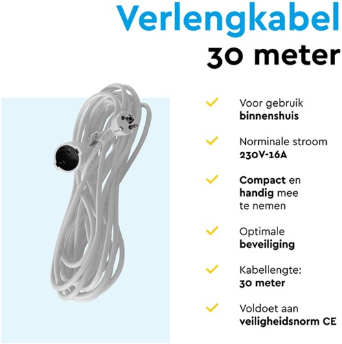 Verlengkabel BRASQ 30m wit-1