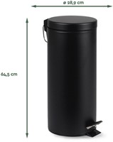 Afvalbak BRASQ pedaalemmer 30 liter zwart-2