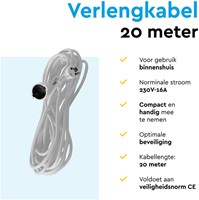 Verlengkabel BRASQ 20m wit-1