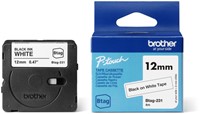 Labeltape Brother P-touch Btag-231 standaard 12mm zwart op wit-2