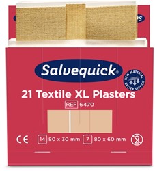 Pleisters Salvequick textiel extra groot 6x 21 stuks