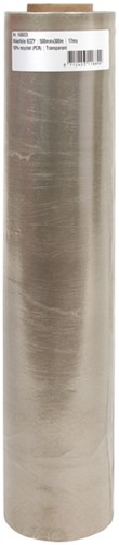 Wikkelfolie IEZZY 500mmx300m 17mu 100% recycled (PCR) transparant