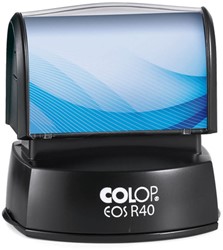 Tekststempel Colop EOS R 40 personaliseerbaar met stempelplaat zwart