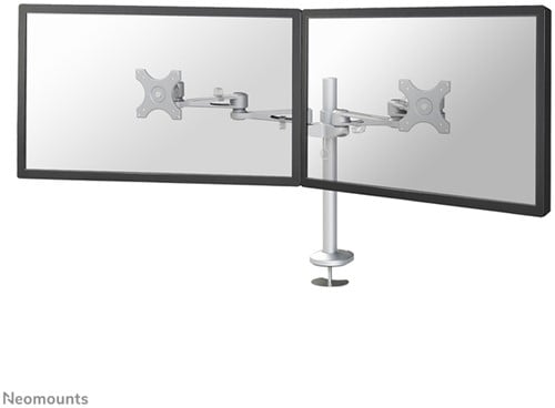 Monitorarm Neomounts D935DG 2x10-27" doorvoer zilvergrijs