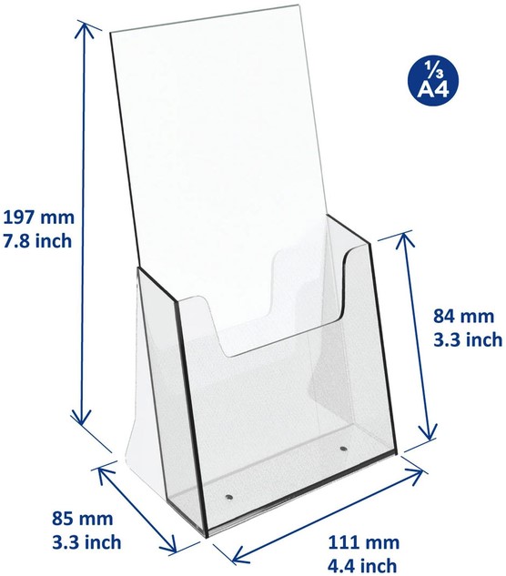 Sigel wand-brochurehouder met 3 vakken acryl voor DIN A4 1 Stuk glashelder