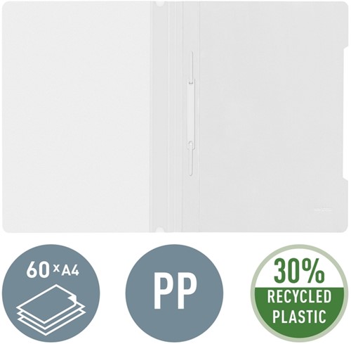 Snelhechter Leitz Standaard A4 gerecycled PP wit-2