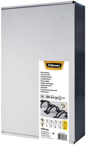 Draadrug Fellowes 14mm 34-rings A4 wit 100 stuks