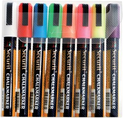 Krijtstift Securit SMA-510 schuin ass 2-6mm blister à 8 stuks