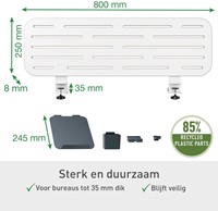 Bureau ophangbord Leitz Ergo met laptophouder-7