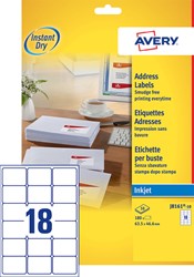 Etiket Avery J8161-10 63.5x46.6mm wit 180stuks