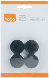 Magneet Nobo 30mm 700gr zwart 4 stuks