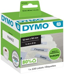 Etiket Dymo LabelWriter naamkaart hangmap 12x50mm 1 rol á 220 stuks wit