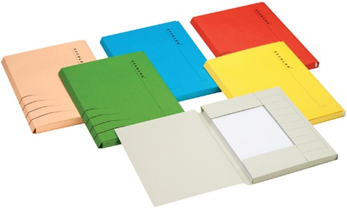 Dossiermap Secolor A4 3 kleppen 100% gerecycled karton 250 gr chamois-2