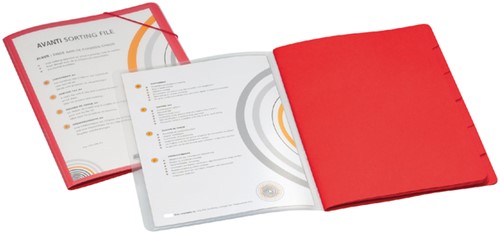 Sorteermap Djois personaliseerbaar A4 6 tabbladen rood-3