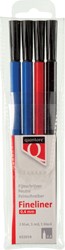 Fineliner Quantore rond 0.4mm assorti 4stuks