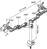 Monitorarm Neomounts D935DG 2x10-27" doorvoer zilvergrijs-2