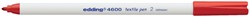 Viltstift edding 4600 textiel rond 1mm rood