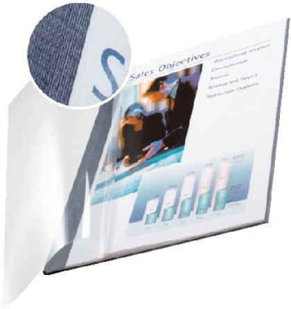 Inbindomslag Leitz 3.5mm zachte kaft blauw 10 stuks