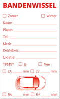 Bandenstickers op rol, 250 stuks - Rood