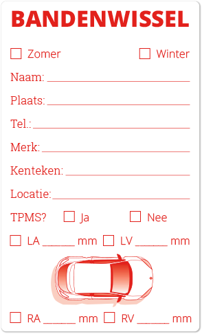 Bandenstickers op rol, 250 stuks - Rood