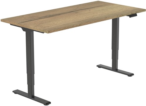 Bureau Electrisch Sta-Zit Gerson Basic  - 160×80cm - Oak Medium - Zwart