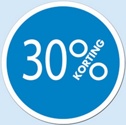 Raamsticker 30% korting blauw