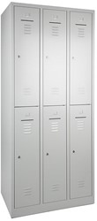 Lockerkast 3x2 Grijs/Grijs 195x82x50cm Met Cilindersluiting